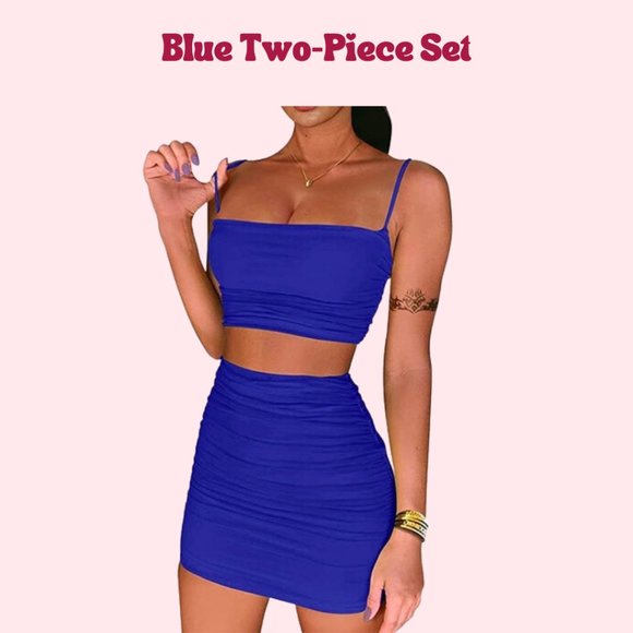 Two Piece Blue Club Dress - Picture 1 of 3